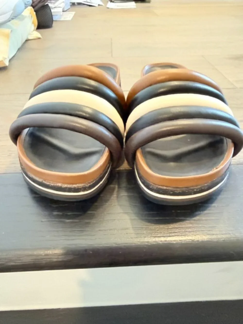 Tory Burch Quilted Colorblock Leather Platform Sandals Size 6